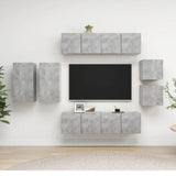 8 Piece TV Cabinet Set Concrete Grey Engineered Wood 3079124