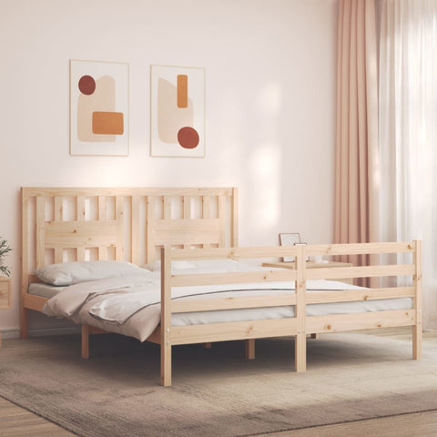 ZNTS Bed Frame without Mattress 160x200 cm Solid Wood 3194581