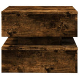 Coffee Table with LED Lights Smoked Oak 50x50x40 cm 839858