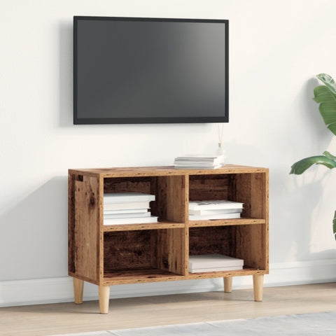 ZNTS TV Cabinet with Wooden Leg Old Wood 69.5x30x50 cm 862581