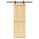 Sliding Door with Hardware Set 70x210 cm Solid Wood Pine 3332676
