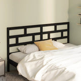 Bed Headboard Black 186x4x100 cm Solid Wood Pine 814213