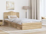 Bed Frame with Headboard Sonoma 90 x 190 cm Solid Pine Wood 3413364