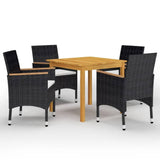 Garden Dining Set Black, Cream White 3095863