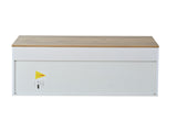 95 x 46 x 45 cm height-adjustable coffee table features two cabinet doors .White with natural wood N605P453407W