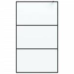 Walk-in Shower Wall Black 115x195 cm Frosted ESG Glass 152113