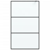 Walk-in Shower Wall Black 115x195 cm Frosted ESG Glass 152113