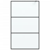 Walk-in Shower Wall Black 115x195 cm Frosted ESG Glass 152113