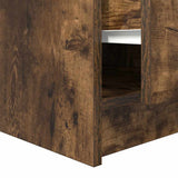 Coffee Table with Drawers Smoked Oak 100x100x40 cm 3328403