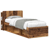 Headboard Cabinet with Storage Old Wood Engineered Wood 8001190