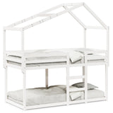 Bunk Bed without Mattress White 90x190 cm Single Solid Wood Pine 3282045