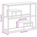 Console Table Silver Stainless Steel and Solid Wood Sleeper 350013