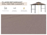 2.5x1.5m Grill Gazebo Canopy, Double Tiered Outdoor BBQ Gazebo Shelter with 2 Side Shelves T3398P325241