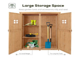 Wooden Garden Shed with Two Windows, Tool Storage Cabinet, Outdoor Double Door Organizer 127.5L x T3398P314124