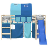 Curtains for Loft Bed with Tunnel Blue Polyester 835917