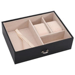 ZNTS Jewellery Box 3-Layer with Mirror Lockable Black 26x18x17.5 cm 4103559