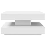 Coffee Table 360-Degree Rotatable White 70x70x34.5 cm 858479