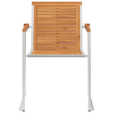Garden Chairs 8 pcs Solid Acacia Wood and Stainless Steel 3078469