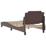 Bed Frame without Mattress "Zadar" Brown 90x200 cm Faux Leather 3208158