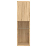 TV Cabinets with LED Lights 2 pcs Sonoma Oak 30.5x30x102 cm 837020