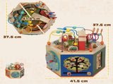 8 in 1 Wooden Activity Cube with Bead Maze, Shape Sorter, for Kids Boys Girls 18 Months T3398P422181