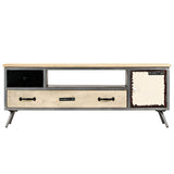 TV Cabinet Solid Mango Wood and Steel 120x30x45 cm 246282