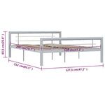 ZNTS Bed Frame without Mattress Grey and White Metal 120x200 cm 284558