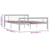 ZNTS Bed Frame without Mattress Grey and White Metal 120x200 cm 284558