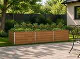 Raised Garden Bed Wood Brown 240 x 80 x 55 cm cold-rolled steel 8006405