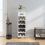 Shoe Cabinet White 30x35x105 cm Engineered Wood 829644