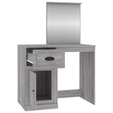 Dressing Table with Mirror Grey Sonona 90x50x132.5 cm Engineered Wood 816766