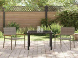 Garden Dining Set with Cushion 3 pcs Grey Poly Rattan 3379709