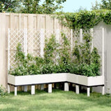 Garden Planter with Trellis White 160x120x142 cm PP 367939
