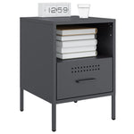 ZNTS Bedside Cabinets 2 pcs Anthracite 36x39x50.5 cm Steel 843059