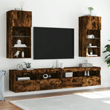 TV Cabinet with LED Lights Smoked Oak 40.5x30x90 cm 837051