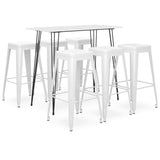 7 Piece Bar Set White 3057416