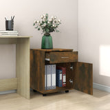 Rolling Cabinet Smoked Oak 45x38x54 cm Engineered Wood 815963