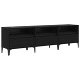 TV Cabinet Black Oak 150 x 30 x 45 cm Engineered Wood and Iron 879485