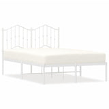 Metal Bed Frame without Mattress with Headboard White 120x190cm 373835