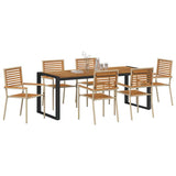 Garden Dining Set 7 pcs Beige and Brown Poly Rattan 3365486