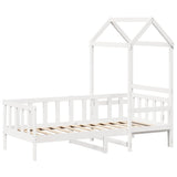 Day Bed with Roof without Mattress White 80x200 cm Solid Wood 3282213