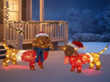 Set of 2 Lighted Dachshund Dog Christmas Decorations, Pre-lit Holiday Decor with 115 Warm White LED 39933410