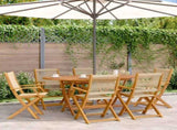 Folding Garden Chairs 6 pcs Beige Solid Wood Acacia 3214572