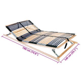 Slatted Bed Base Manual Brown 140 x 190 cm Solid Beech Wood 42015267