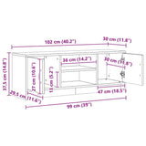 TV Cabinet Artisan Oak 102x30x37.5 cm Engineered Wood 855817