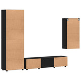 TV Cabinet Set with Drawer FLORIN 3 pcs Black Engineered Wood 3397965