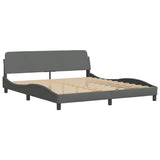 Bed Frame "Dover" Dark Grey 183x213 cm Fabric 373305