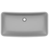 Luxury Basin Rectangular Matt Light Grey 71x38 cm Ceramic 146960