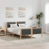 Bed frame Brown and dark grey 135 x 190 cm Solid pine wood 878480