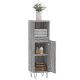 Bathroom Cabinet Grey Sonoma 30x30x100 cm Engineered Wood 831562